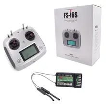FLY SKY FS-I6S 10ch 2.4G 2A RC Transmitter Control with FS-iA6B Receiver For RC Drone Quadcopter Silver-white