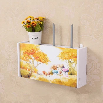 

Wireless Wifi Router Box PVC Wall Shelf Hanging Plug Board Bracket Storage Box 24 Style