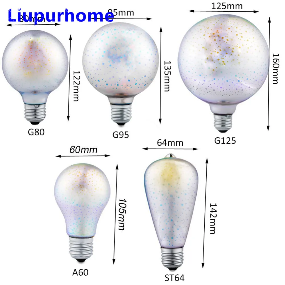 3D светодиодные лампы Star E27 Винтаж Эдисон ночник красочные Bombillas Ретро Стекло Рождественский Декор для дома, стилизованные под языки пламени RGB свет