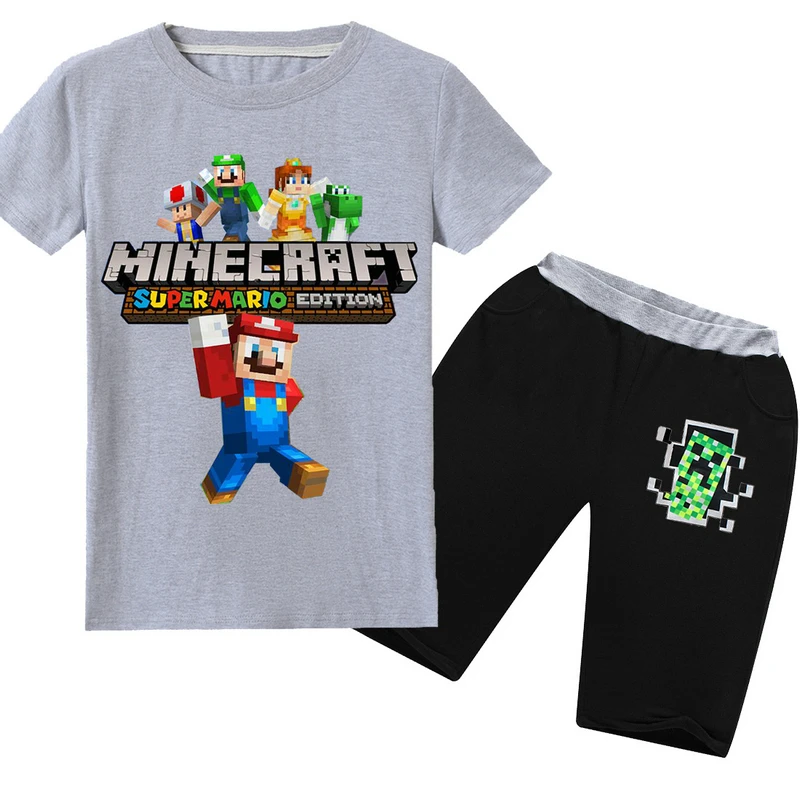الصيف الأطفال الكرتون Minecraft تي شيرت الفتيان و الفتيات القطن تي شيرتات قصيرة الاكمام + السراويل الأطفال بدلة رياضية الملابس الصيف الأطفال الكرتون Minecraft تي شيرت الفتيان و الفتيات القطن تي شيرتات قصيرة الاكمام + السراويل الأطفال بدلة رياضية الملابس