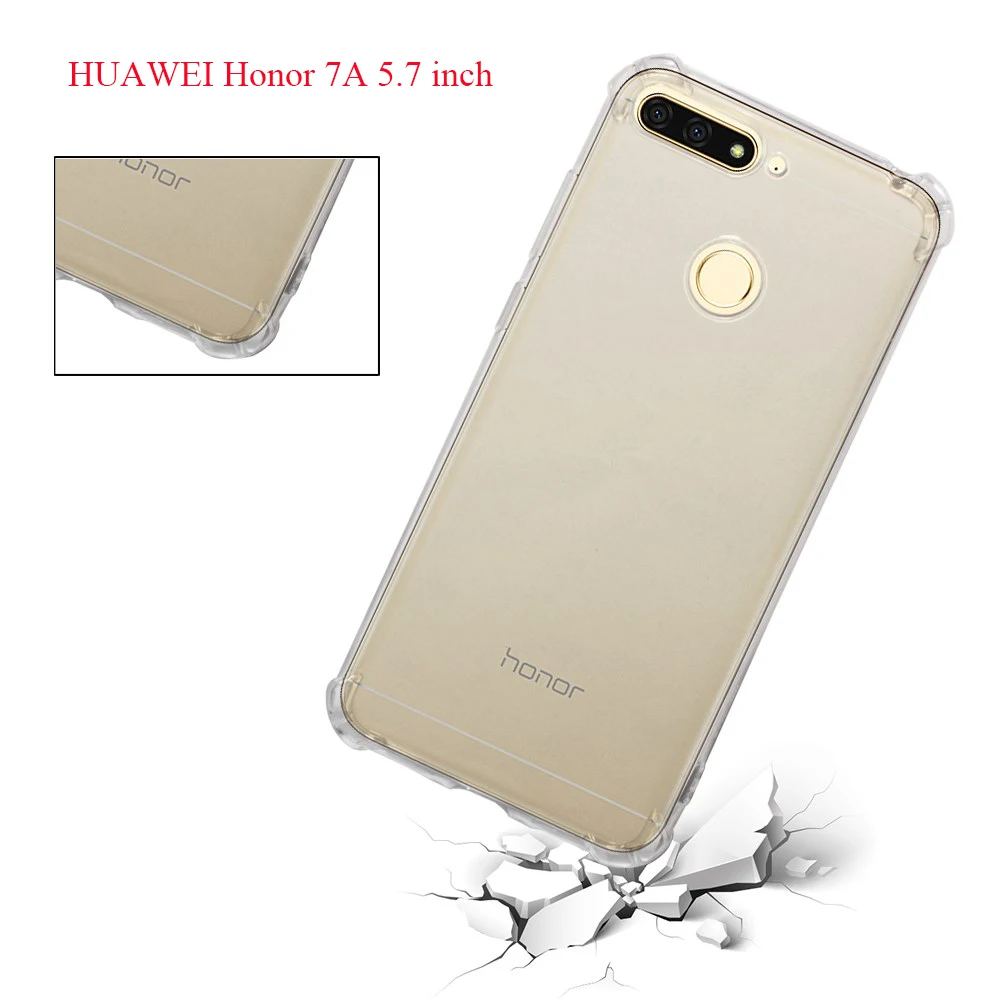 Нескользящие мягкие чехлы для HUAWEI Honor 7A 7C Pro Honor7A Honor7C 2018 TPU Чехлы прозрачный