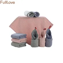 FullLove 3 Шт./компл. 35*35 см Хлопок Полосатые Полотенца Микрофибры Площади Детское Лицо Полотенца Абсорбент Волосы Полотенцем для Детей домашний Текстиль