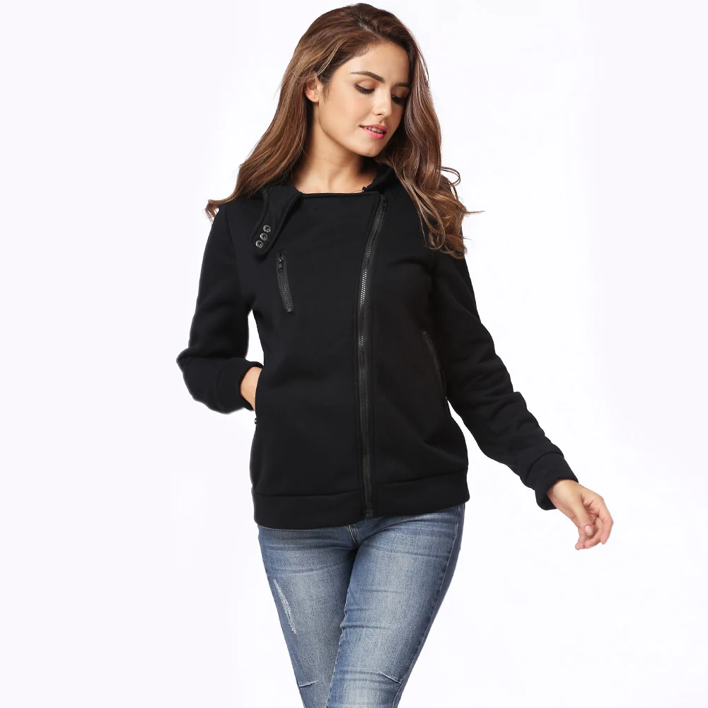 

New Women Hoodies Sweatshirt Autumn Winter Long Sleeve Zipper Hooded Coat Outerwear Fashion Tracksuit Streetwear Jacket Coats