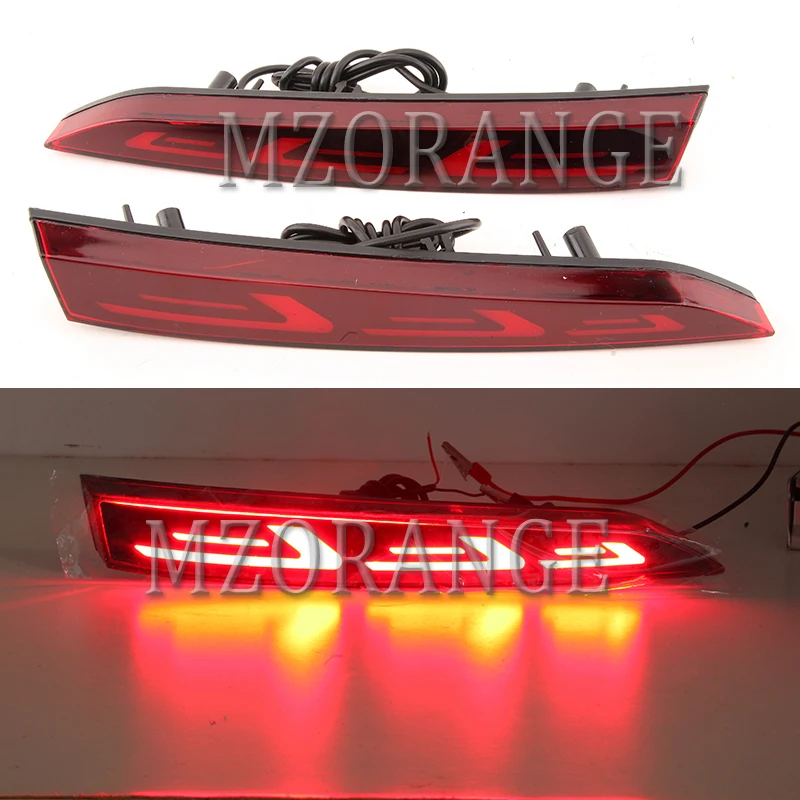 

MZORANGE 1Pair Car Left&Right Taillight DRL LED Signal Lights Rear Bumper Tail Brake Lamp for Hyundai Accent 17-18