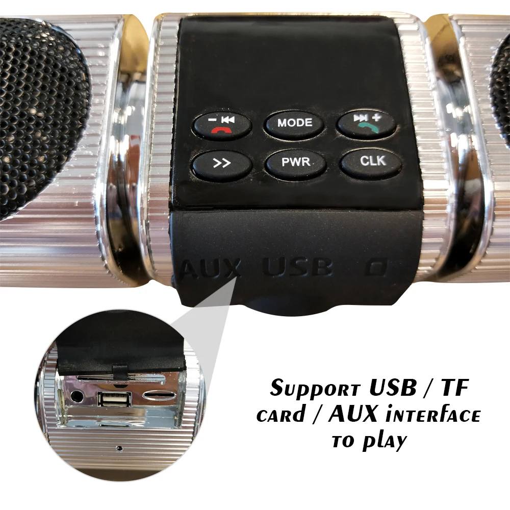 

Fine-quality Voice Waterproof Motorcycle Audio Radio Sound System Stereo Speakers BT MP3 FM Striped Power Music Player