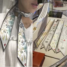 Таро серии дизайн обтягивающий шарф 12 Созвездие печати женский шелковый шарф маленькая ручка сумка ленты женские головные шарфы и палантины