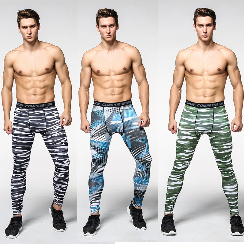 Men's tight pants 1Pcs Jogger Compression Camouflage Pants Mens Skinny ...