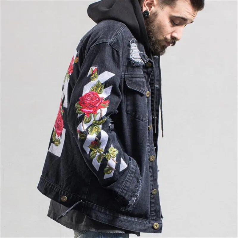 mens rose jean jacket