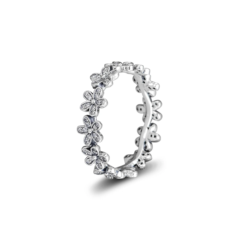 CKK кольцо ослепительные ромашки луговые кольца для мужчин и женщин Anillos Mujer Anel Bague Femme Свадебные обручальные ювелирные изделия из стерлингового серебра 925 пробы