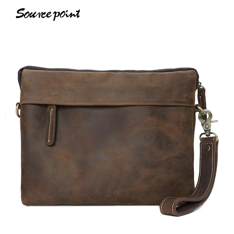 

YISHEN Men's Day Clutches Crazy Horse Leather Men Crossbody Bags Fashion Vintage Messenger Bags Male Shoulder Bags YD-05304#