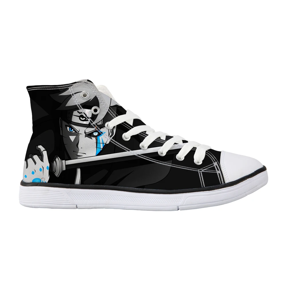 

Customized Anime Naruto Printing Mens Canvas Shoes Fashion Cool Street Sneakers Breathable Men's Black Lace Up Casual Shoes