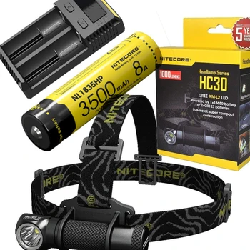 

NITECORE HC30 HC30W Headlamp CREE XM-L2 U2 1000LM Waterproof Flashlight Torch with 18650 NL1835hp Battery and i2 charger