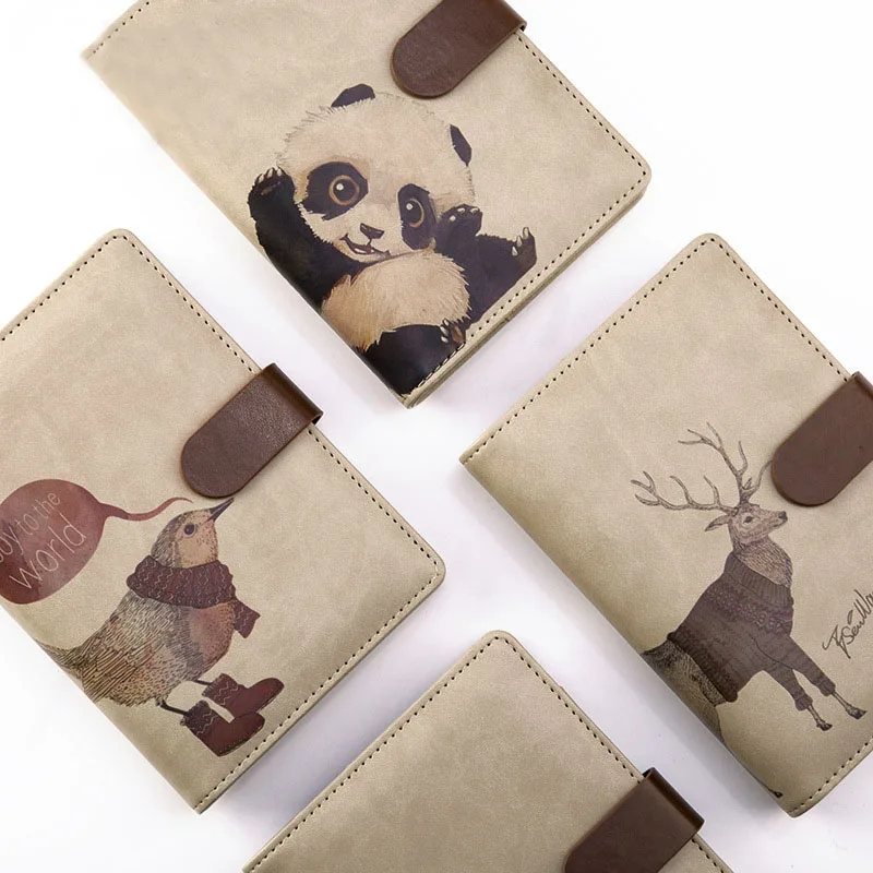 

A6 Spiral Notebook Paper Monthly Planner Agenda Journal Diary Vintage Travelers Notebook Kawaii Animal School Office Supplies