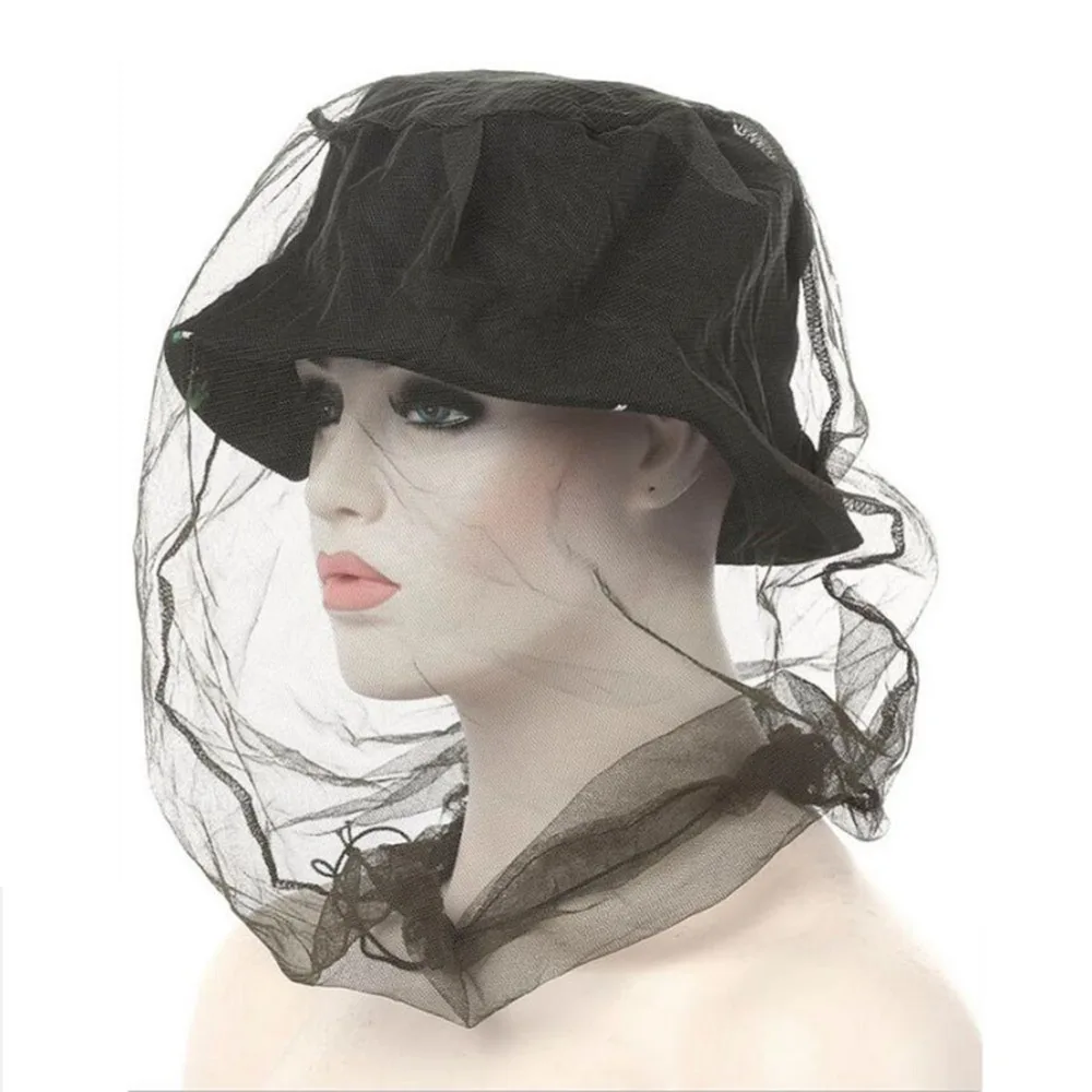 

Nylon Mosquito Head Net Outdoor Mosquito Bee Insect Mesh Head Face Protect Fishing Net Hat Mask Cap Dust Hats
