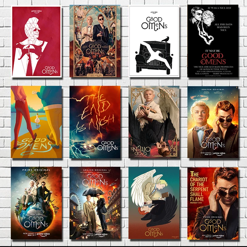 

Hot Good Omens Neil Gaiman TV Series Show 2019 Poster Wall Print Wall Pictures For Living Room Home Decor