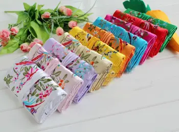 

Wholesale10pc Chinese Vintage Embroidere Silk Jewelry Rolls Pouch Gift Bag Purse