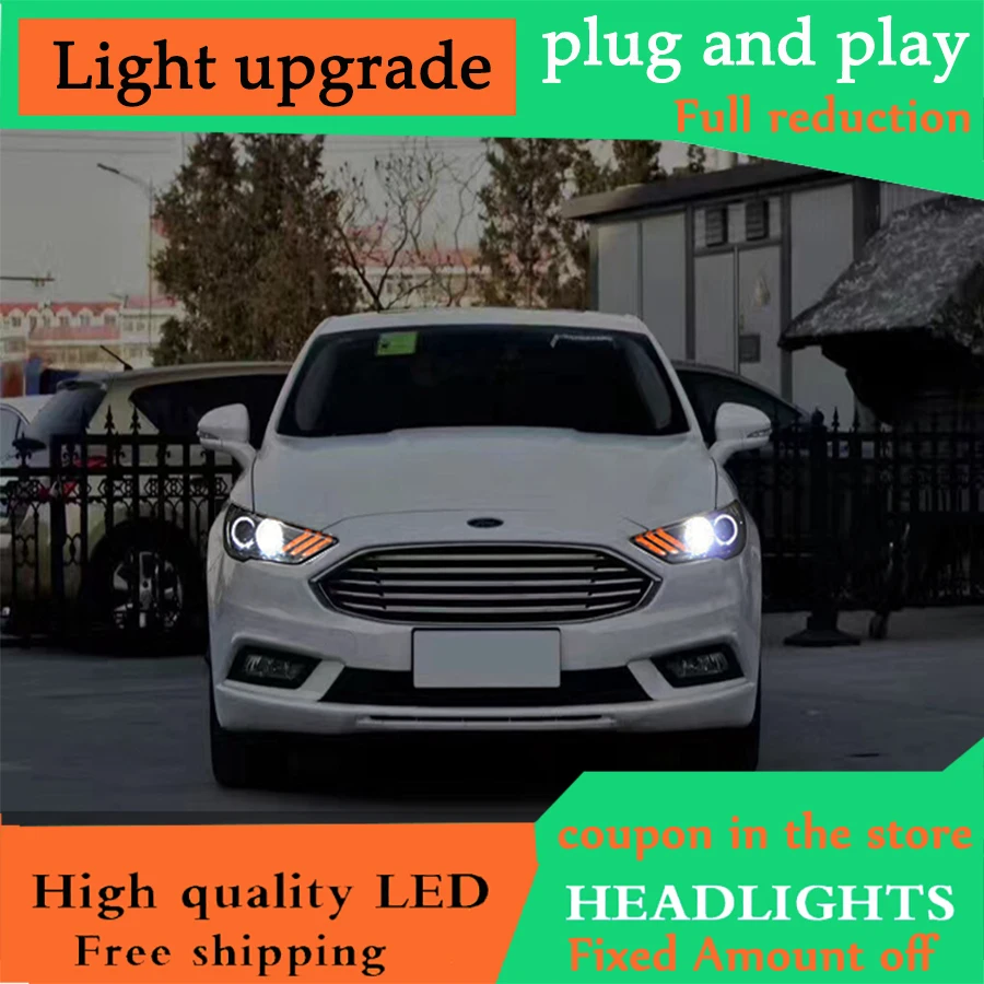 D YL Стайлинг автомобиля для Mondeo фары 2016 2017 2018 Fusion светодиодные оригинальные DRL Bi