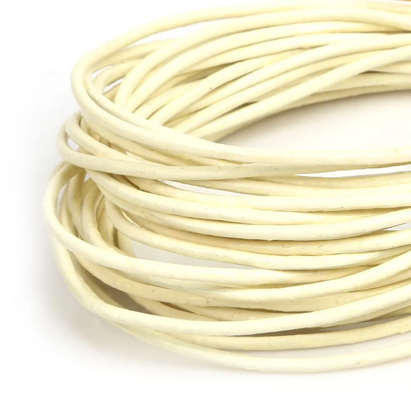 Высокое качество! 5 м 14 цветов из натуральной кожи веревочный шнур для дома вечерние украшения упаковка подарок пошив одежды - Цвет: ivory