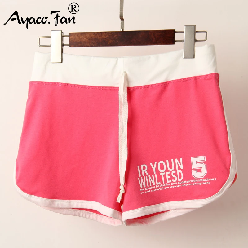 

Girls Shorts 2019 Summer New Cute Candy Color Elastic Skinny Letter Print Women Shorts Casual Lady Slim Fitness Short Hot