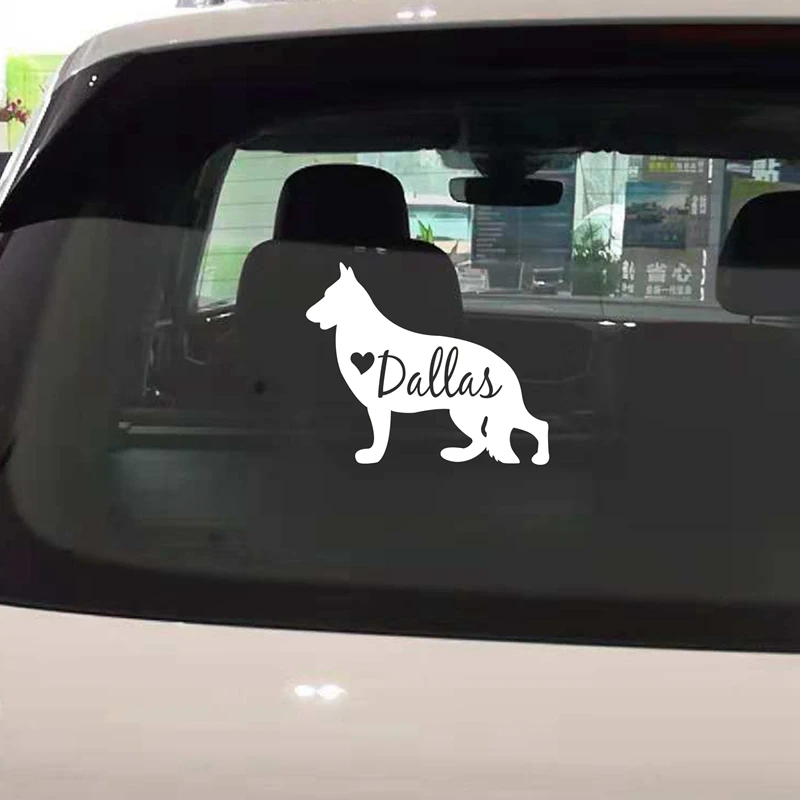 Perfect for Car Glitter or LP Inspired Lilly or Laptop Tumbler Personalized German Shepherd  Silhouette Decal Water Bottle