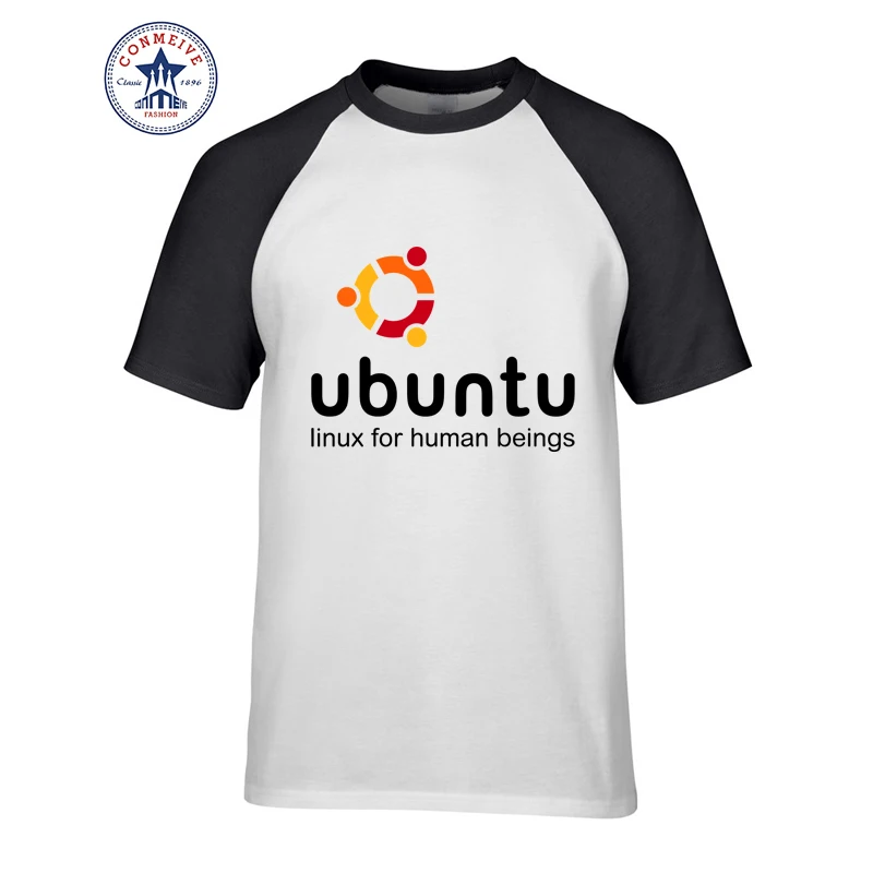 Men Clothing Summer Style Short Sleeve Tshirt Hip Hop Linux Ubuntu Funny Printed Motorcycle Cotton Funny T Shirt Men