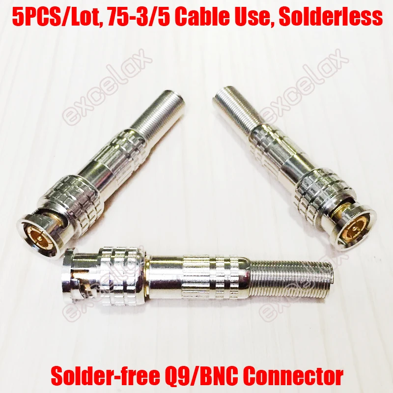 Solder-free Q9-BNC connector 5pcs