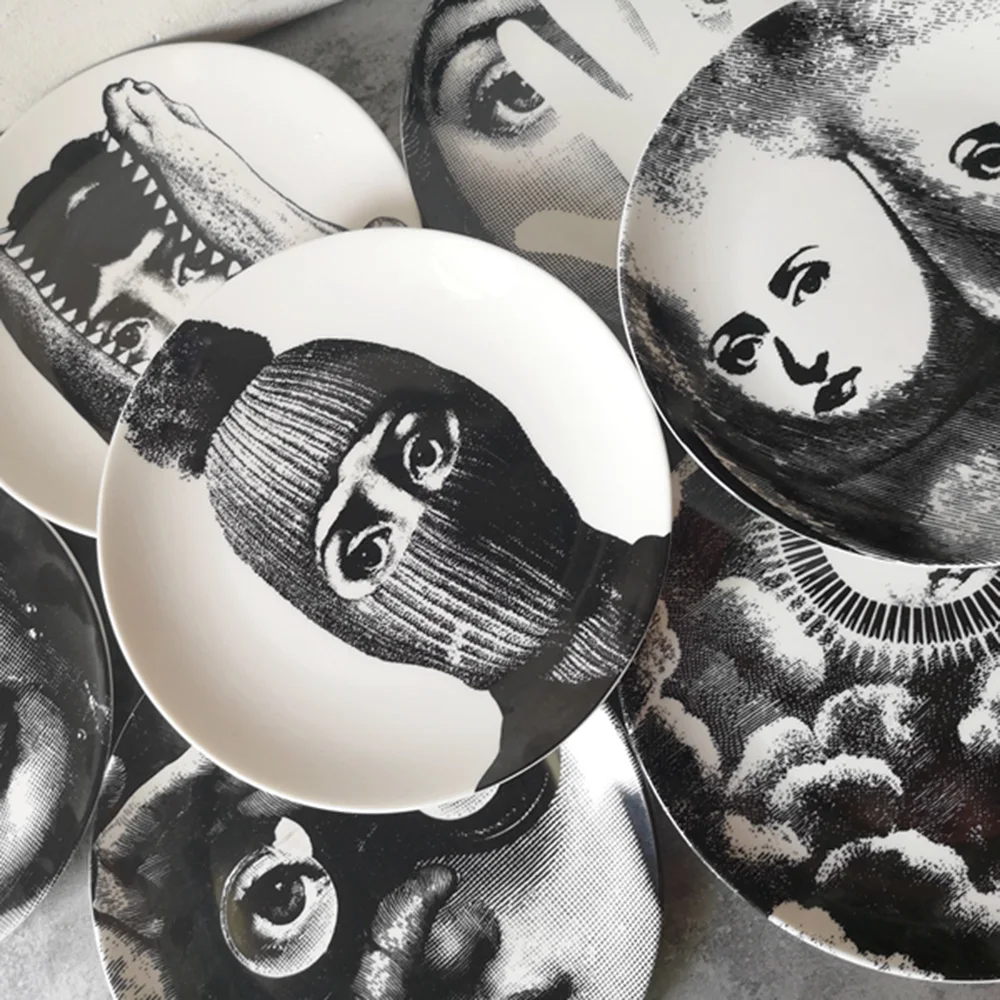 8 дюймов Италия Милан творческий узор Piero Fornasetti таблички керамика настенный декоративный задний план плиты книги по искусству ремесло миски