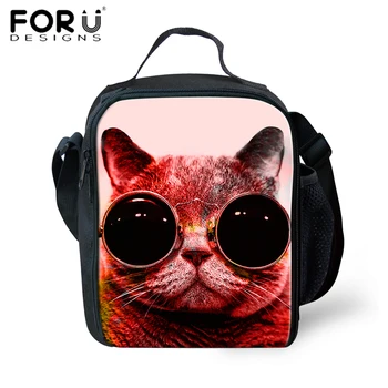 

FORUDESIGNS New 2018 Cat Lunch Bags Portable Picnic Bag Big Food Package School Lunch Box Insulation Bags For Children Teenagers