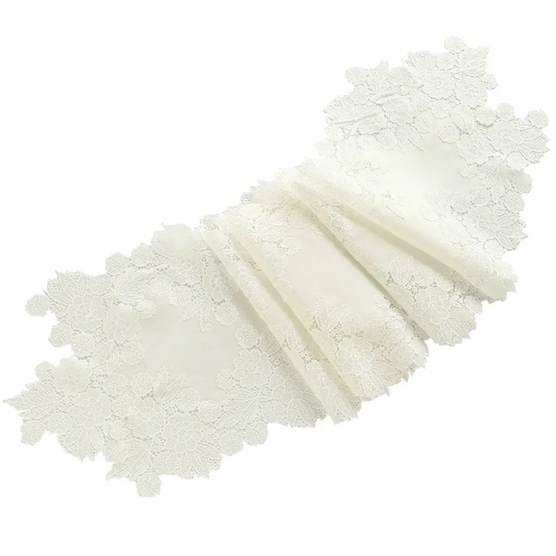 Slub Linen Lace Table Runner P24-3