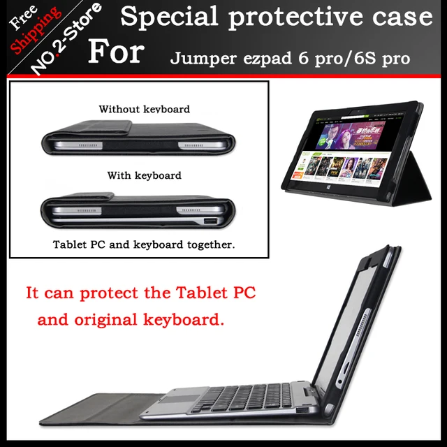 Best Offers Business stand Pu leather case For Jumper ezpad 6 pro 11.6inch tablet PC,Fashion keyboard Protective sleeve For ezpad 6s pro
