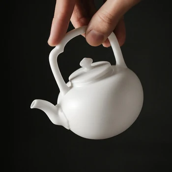 

TANGPIN Dehua white ceramic teapot kettle handmade chinese tea pot chinese gongfu tea pots 170ml