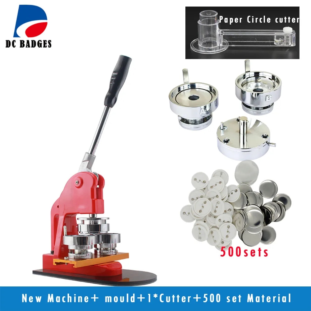 

Free shipping Button Maker+paper cutter+500pcs button material (choose the size you need)