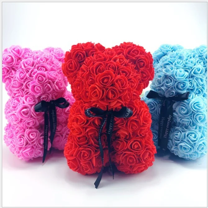 fake rose teddy bear