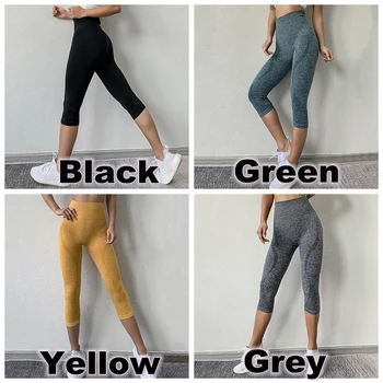 BINAND Tights Woman Sports Fitness Yoga Pants Workout Gym Leggings Sport Women Fitness Seamless Sport Leggings Capris 3/4 Pants 4