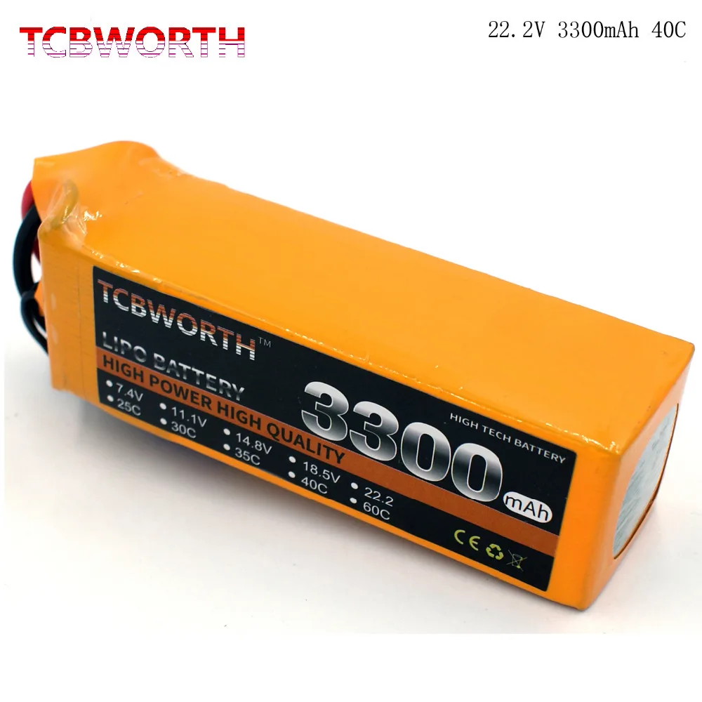 $34.2 RC LiPo Battery 6S 222V 3300mAh 40C Burst 80C For RC Helicopter Airplane Quadrotor Drone Car Boat