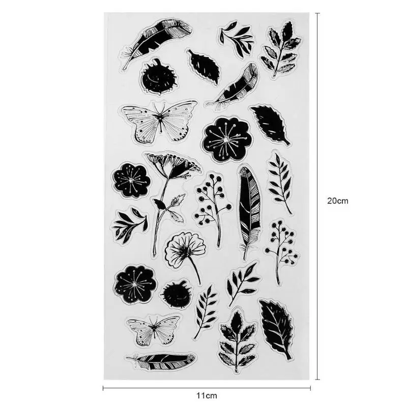 Цветок лист животных прозрачные силиконовые уплотнения Прозрачный штамп печать DIY Изготовление карт DIY штамп украшения в альбом для скрапбукинга подарок силиконовый