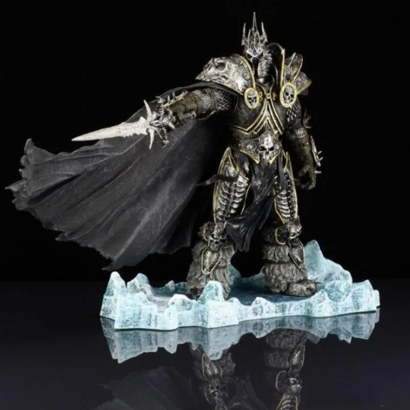 

22CM Toys DC7 WOW Fall of The Lich King Arthas MENETHIL PVC Anime Action Figure Model with Base F Kids or Child Gift Decoration