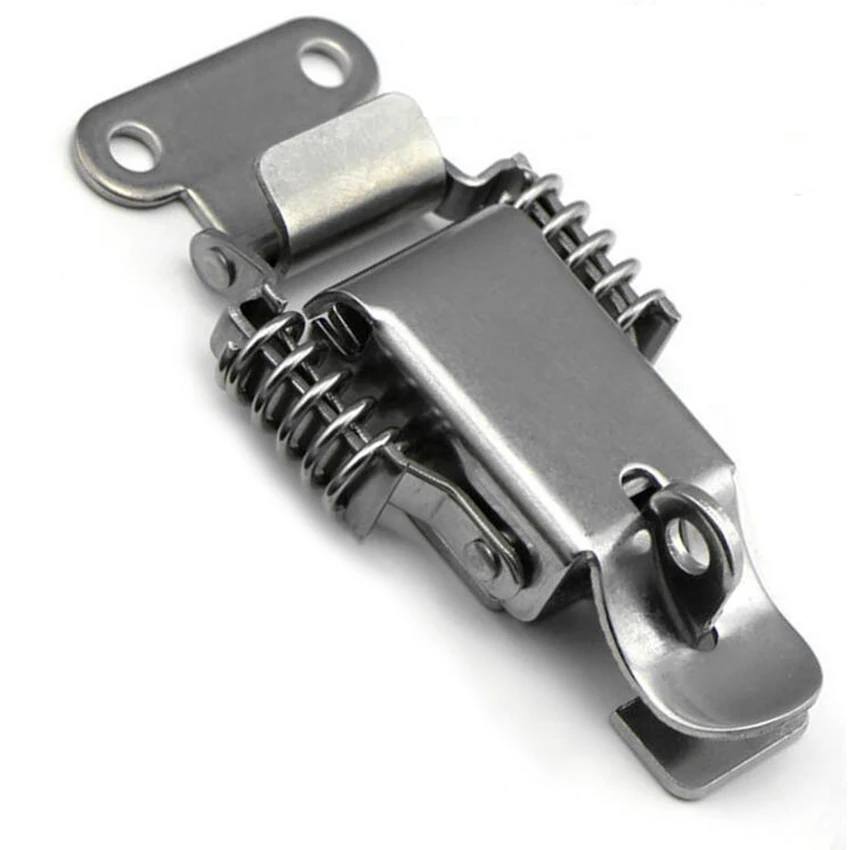 

304 stainless steel double spring buckle ,Wooden box Toolbox ,Heavy duty lock,with lock hole,Electromechanical box Accessories