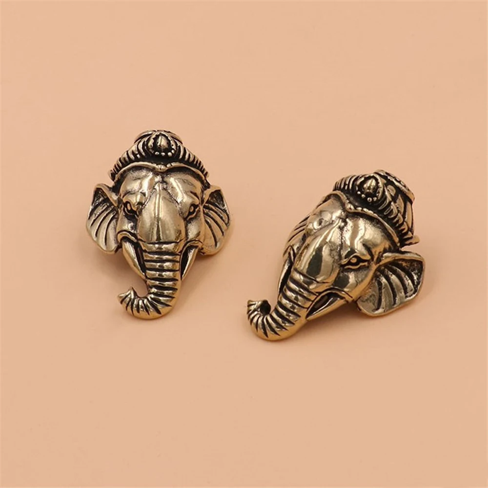 $12.22 DIY solid brass elephant head design leather craft wallet decoration rivet screws button