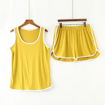 

2019 Summer Pajama Set Pajamas Shorts Pajamas for Women Tank Top Short Sleepwear Pyjama Sexy Lingerie Pajama Femme Pijamas Women