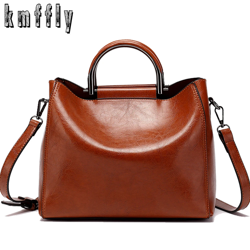 

New Women Bag Retro Oil Wax Leather Women Shoulder Bag 2018 High Quality PU Leather Messenger Bag Luxury Ladies Handbags Sac