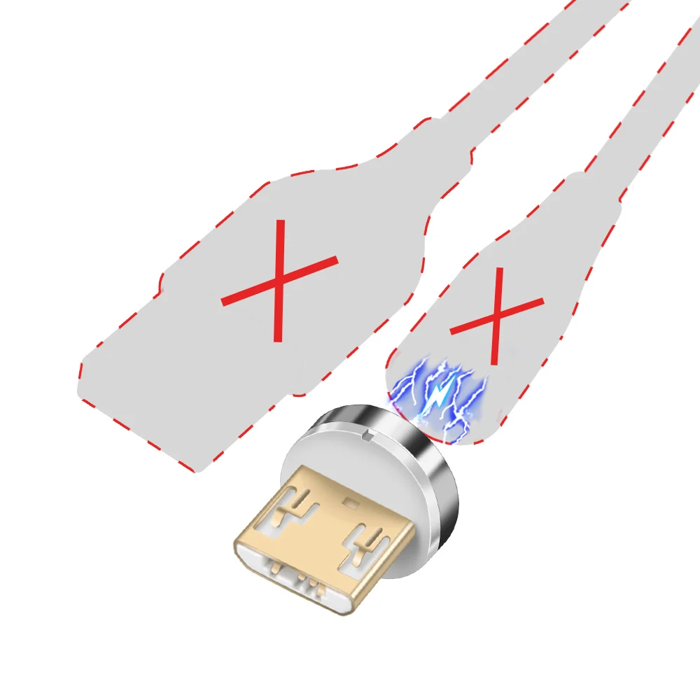 Магнитный usb-кабель Олаф 1 м/2 м, кабели для мобильных телефонов, круглые кабели для быстрой зарядки для iPhone, usb type-C, Micro, Android, usb, магнитные Кабельные шнуры - Цвет: No cable for Micro