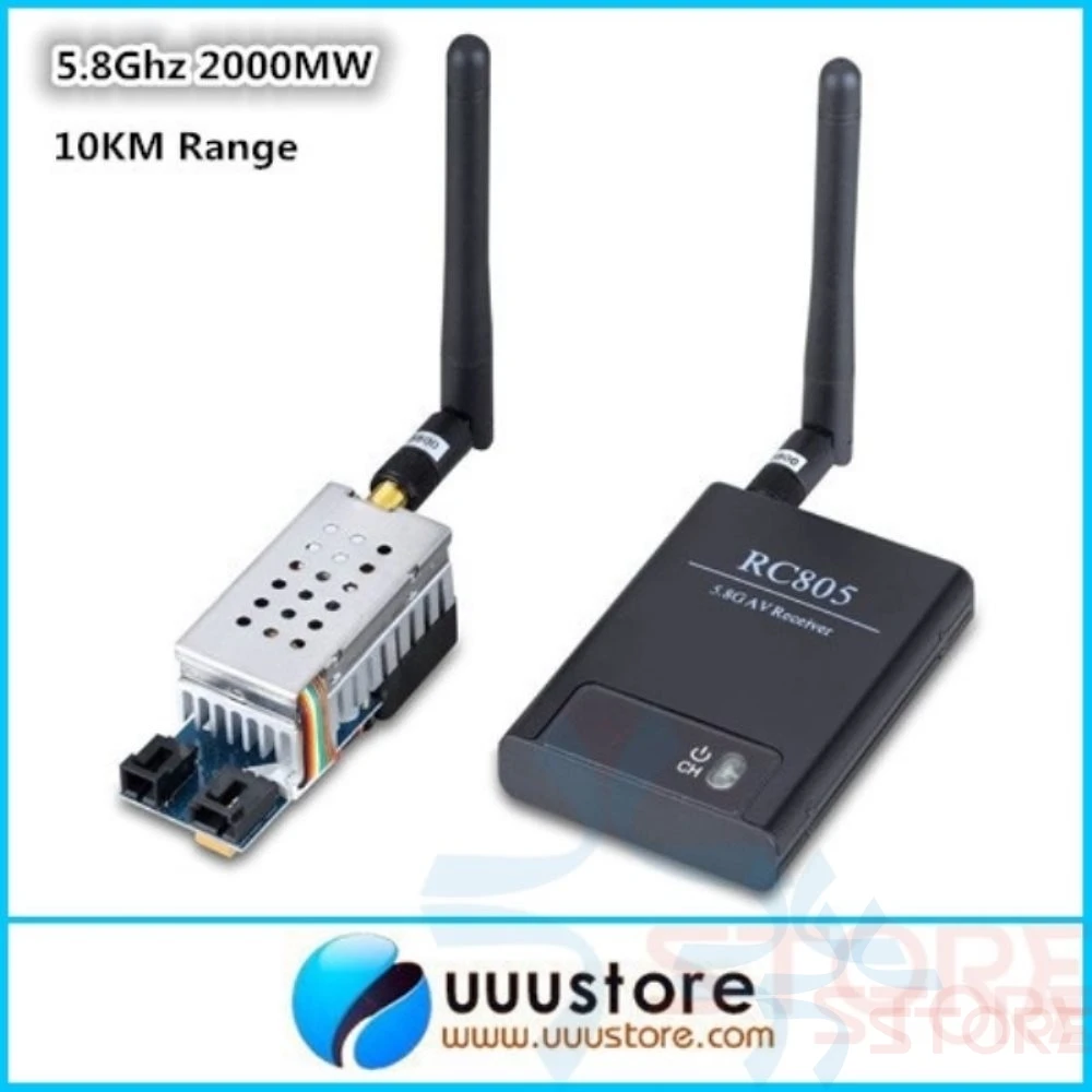 

Boscam 5.8G 5.8Ghz 2W 2000mW 8 Channels Wireless Audio Video FPV Transmitter TS582000 and RC805 Receiver Combo