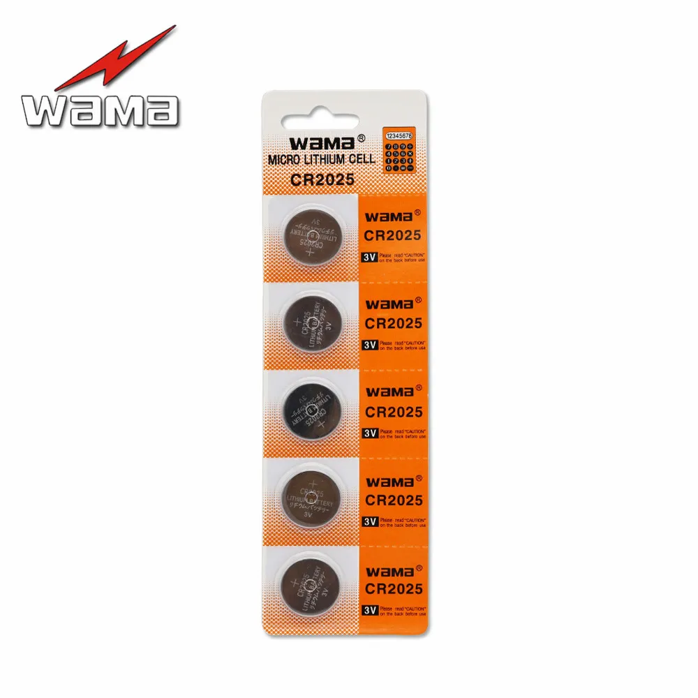 

5x Wama CR2025 Button Cell 3V Coin Batteries BR2025 2025 DL2025 ECR2025 KCR2025 LM2025 Li-ion Lithium Car Remote PC