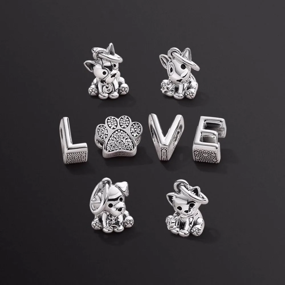 

2019 Original 1:1 New Labrador Retriever 925 Silver String Ornaments 798009EN16 Cute Animal Female Gifts for Girls Wholesale