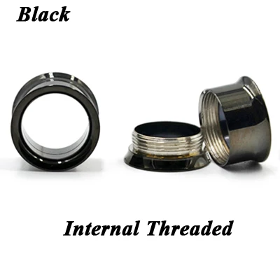 BOG-1 пара титановый анодированный с внутренней резьбой и серьги-вкрутки для ушей и туннели для уха серьги измерительные приборы полые пирсинг цвет смешанный - Окраска металла: Black