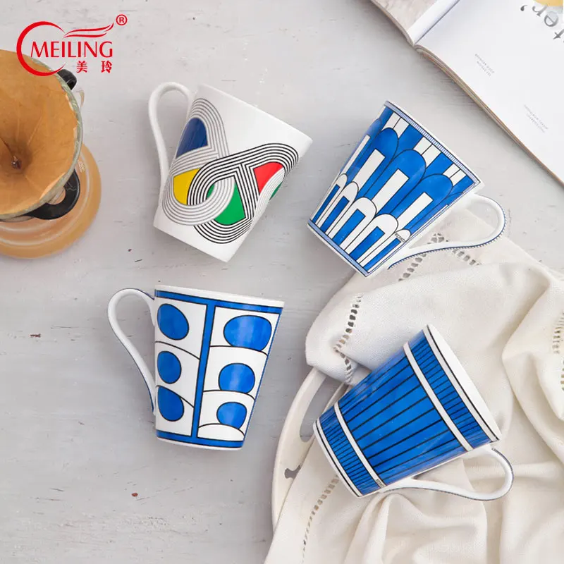 

Luxury Brand Mug Bone China Creative Coffee Tea Mug Travel Kitchen Office Table Decor Drinkware Unique Birthday Wedding Gift