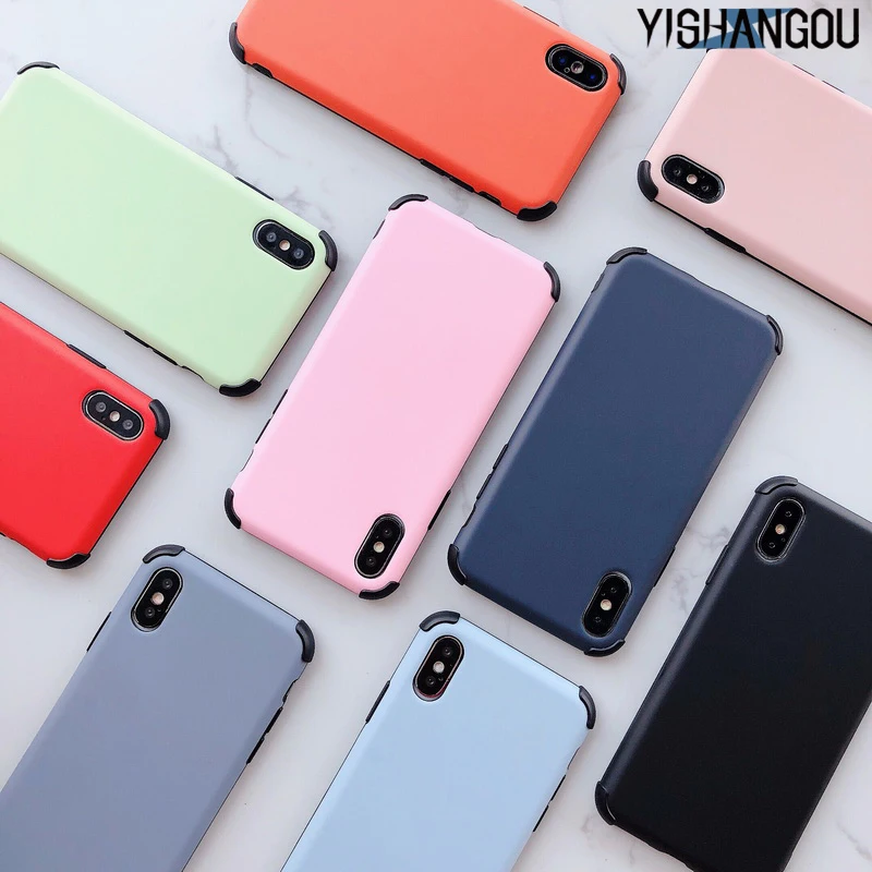 

YISHANGOU Shockproof Soft Silicone Phone Case For iPhone 6s 7 8 Plus X XS Max XR Samsung S10 S9 Plus Huawei P30 P20 Mate 20 Pro