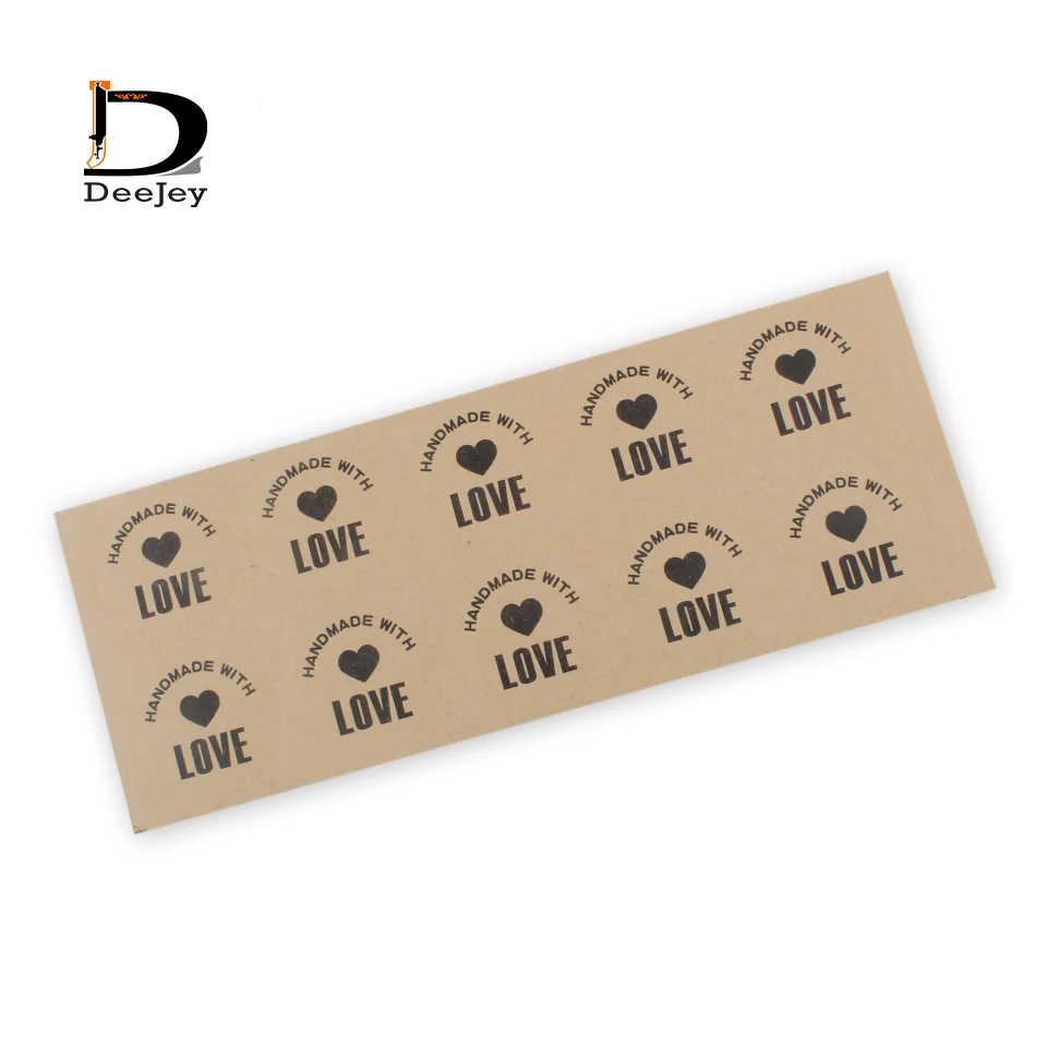 

Stock Envelope Sealing Sticker Kraft Paper Stickers For DIY Hand Made Gift Cake Candy paper adhesive tags 300pcs lot