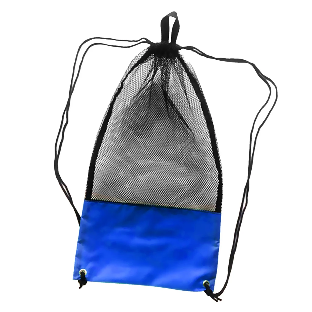 Scuba Diving Snorkeling Swimming Fins Mesh Gear Drawstring Bag Shoulder Strap Pool Swimming Accessories